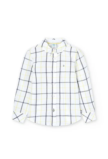 Boy's chequered linen shirt