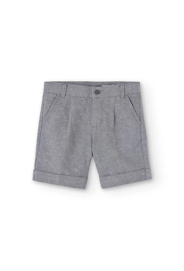 Boy\'s denim linen shorts in grey