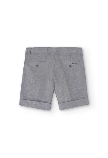 Boy's denim linen shorts in grey