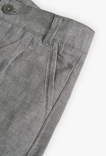 Leinen-Bermuda-Shorts, für Jungen, in Farbe Grau