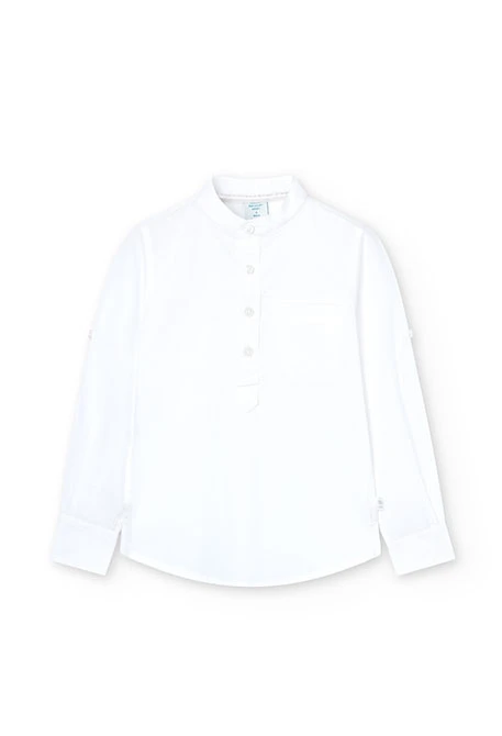 Camisa de teixit fantasia de nen en color blanc