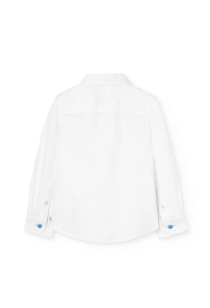 Camisa de algodão oxford de criança em branco