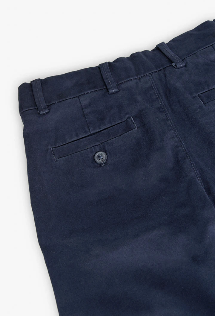 Pantalone in raso per bambino in blu marino