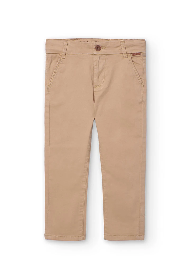 Pantaloni in raso per bambino in beige