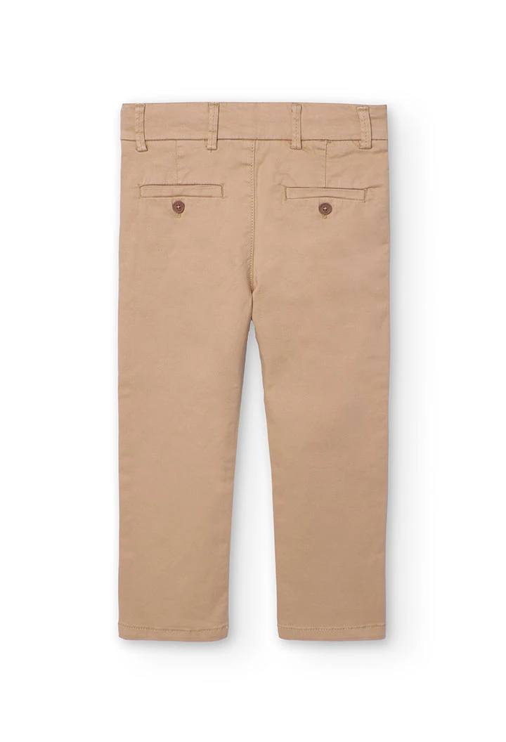 Pantalón satén para niño en beige