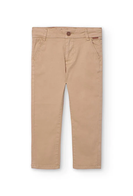 Pantalón satén para niño en beige