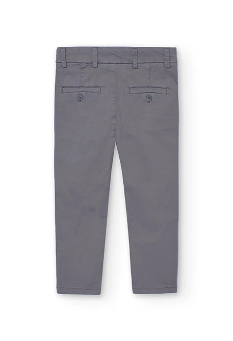 Pantalón satén para niño en gris oscuro