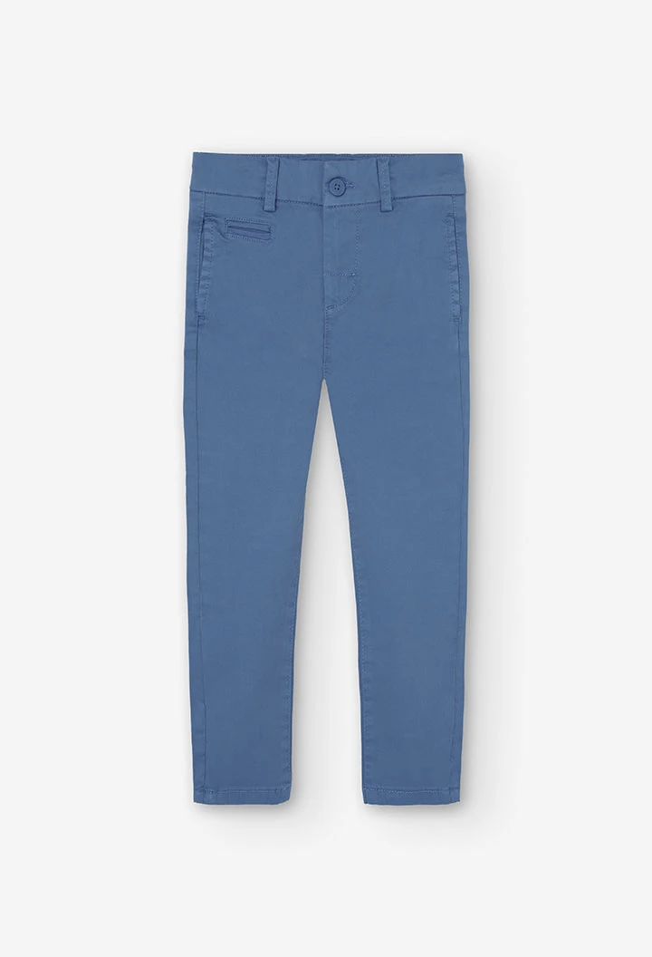 Satin trousers for boy in blue