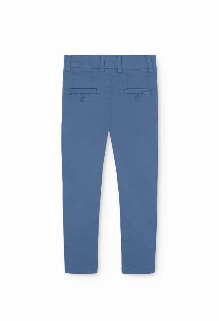 Satin trousers for boy in blue