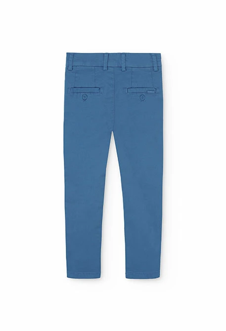 Satin trousers for boy in blue