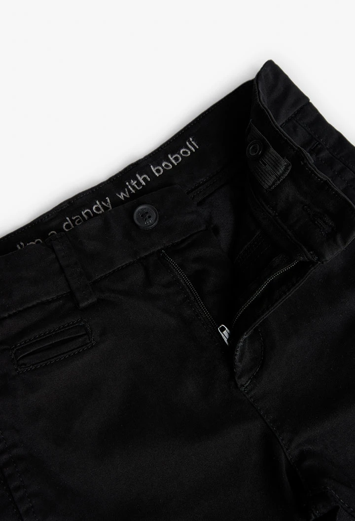 Pantaloni in raso per bambino in nero