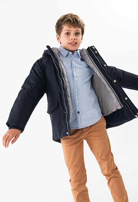 Parka para niño en azul marino