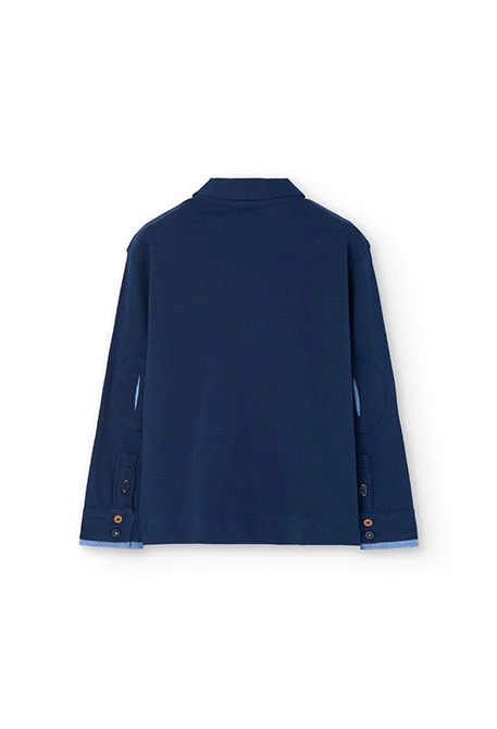 Polo piqué per bambino in blu navy