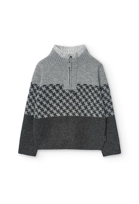 Knitted jumper for boy in grey