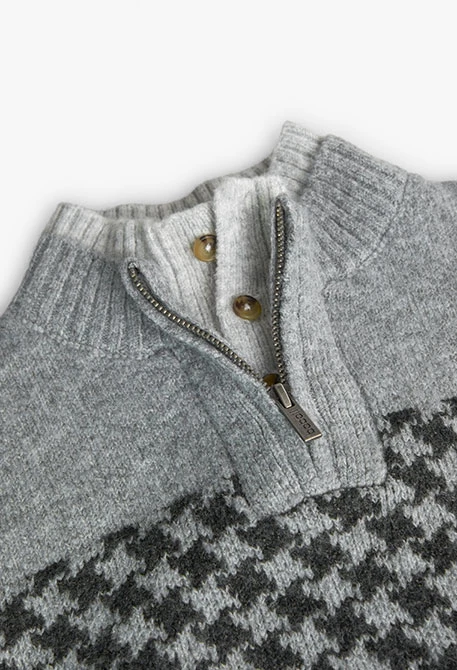 Maglione in tricot per bambino in colore grigio mélange