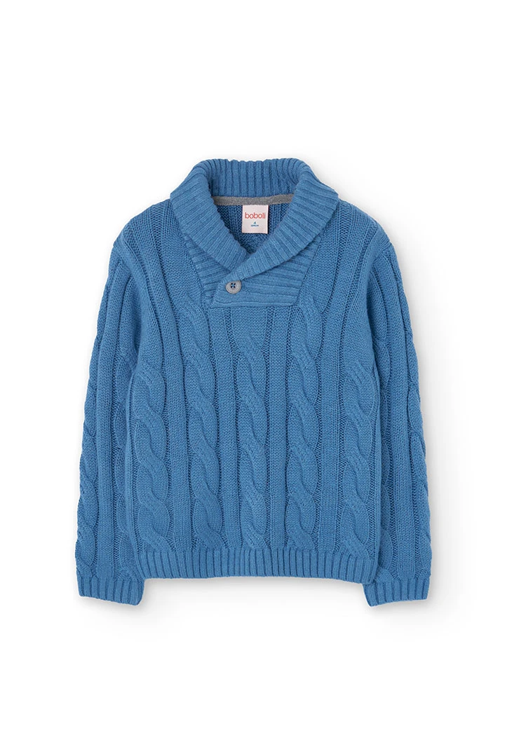 Pull en tricot pour garçon en bleu