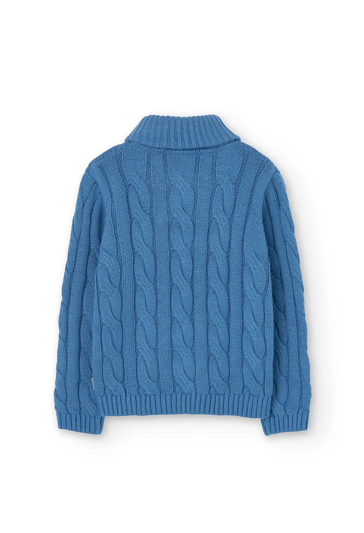 Knitted jumper for boy in blue