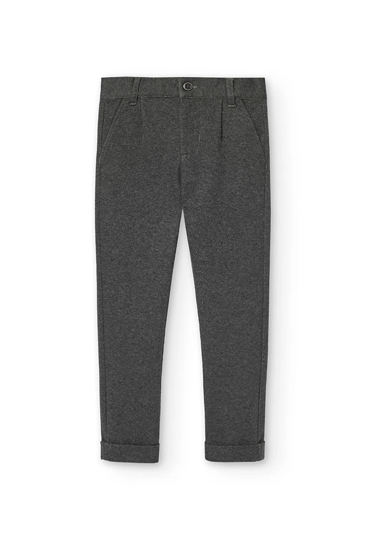 Pantalón de franela para niño en gris oscuro