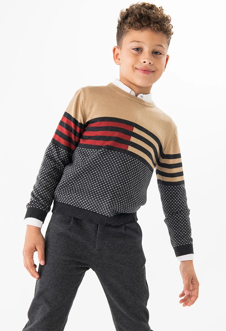 Pantalón de franela para niño en gris oscuro