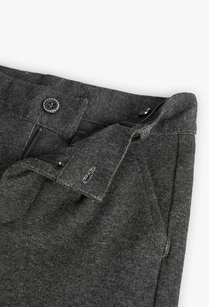 Dark grey flannel trousers for boy