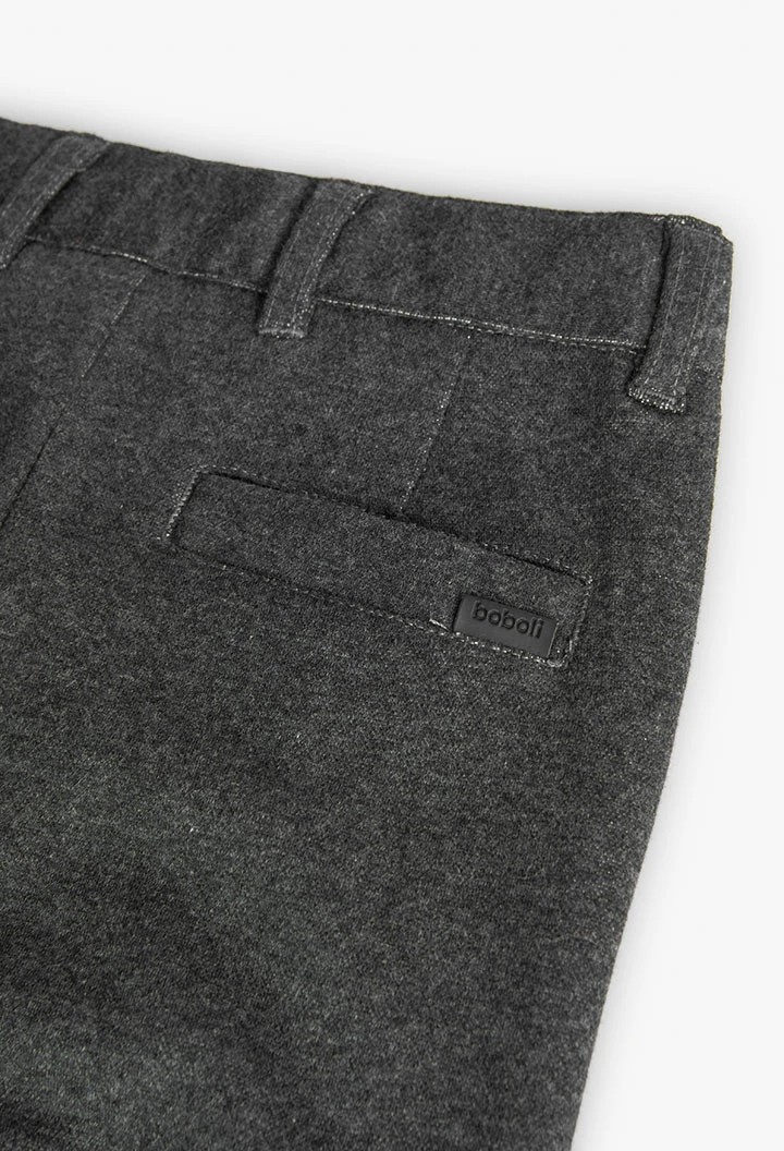 Pantalón de franela para niño en gris oscuro