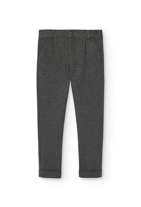 Pantalon en flanelle pour garçon en gris foncé