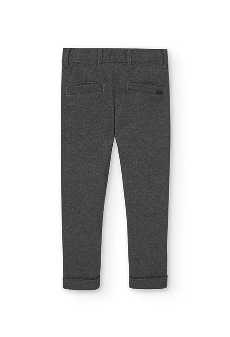 Pantalon en flanelle pour garçon en gris foncé