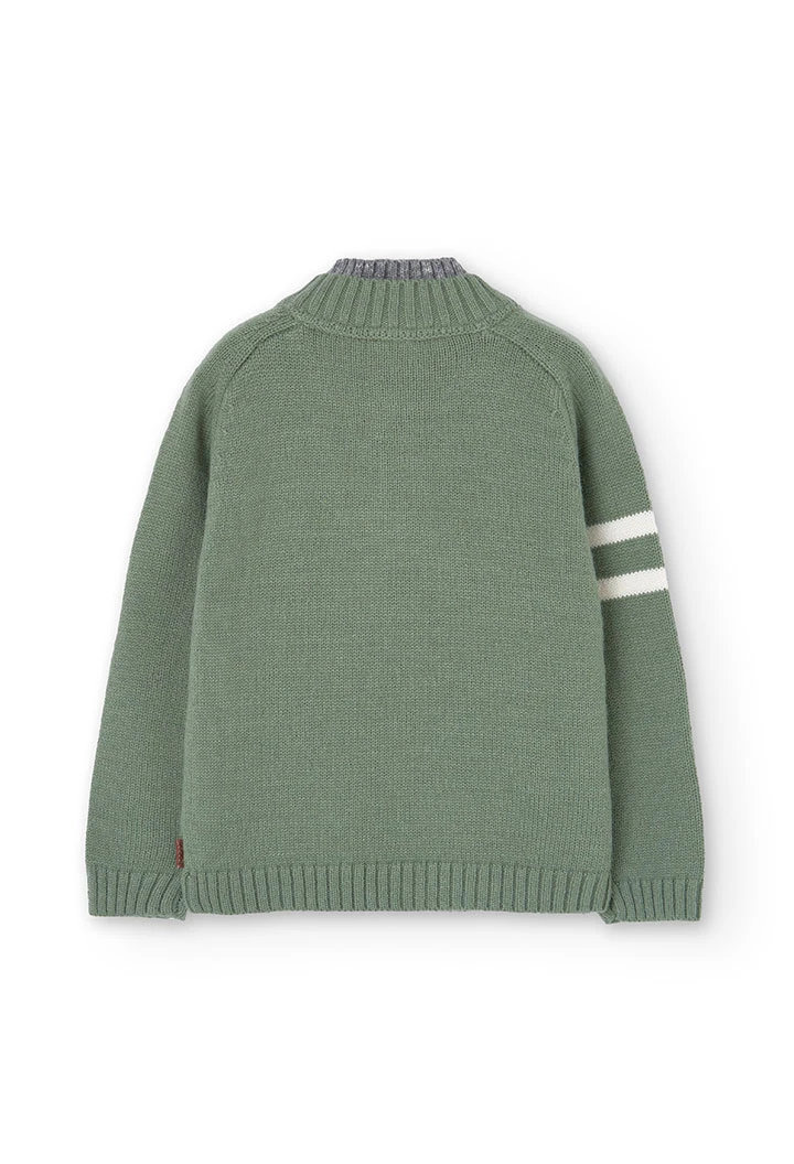 Knitted jumper for boy in green