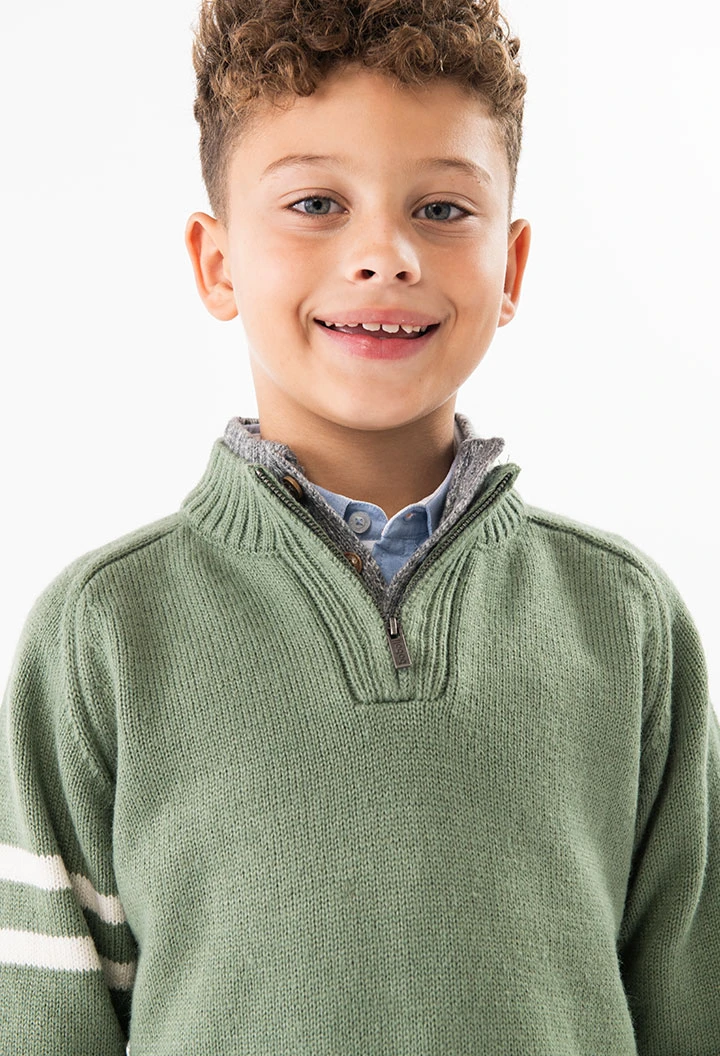 Knitted jumper for boy in green