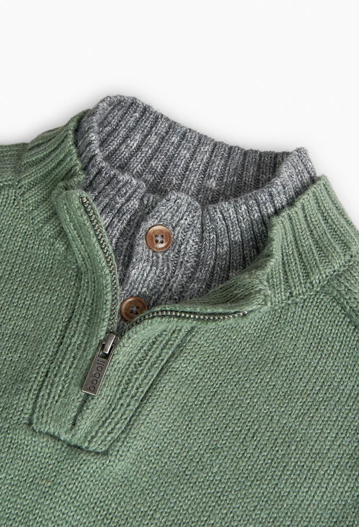 Knitted jumper for boy in green