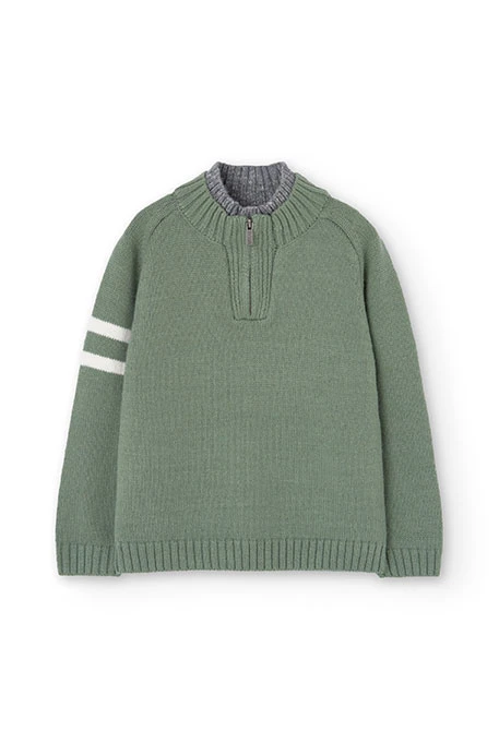 Knitted jumper for boy in green