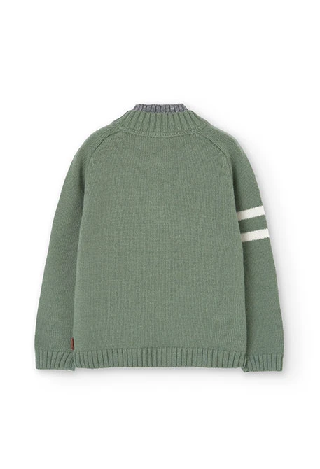 Knitted jumper for boy in green