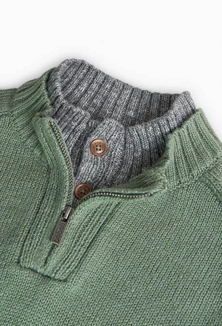 Knitted jumper for boy in green