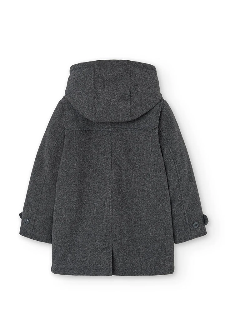 Grey cloth duffle coat for boy