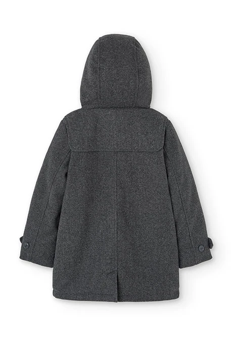 Grey cloth duffle coat for boy