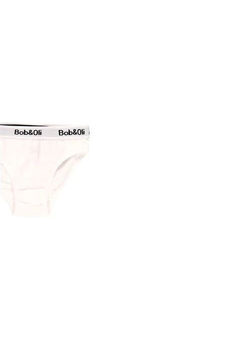 Pack of 3 organic white and striped monocolor girl's panties