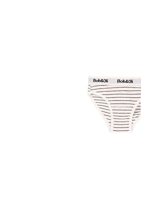 Pack of 3 organic white and striped monocolor girl's panties