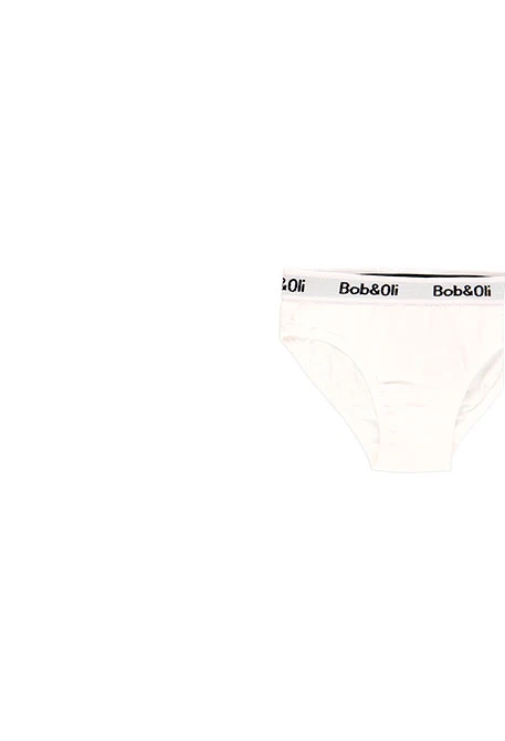 Pack of 3 organic white and striped monocolor girl's panties