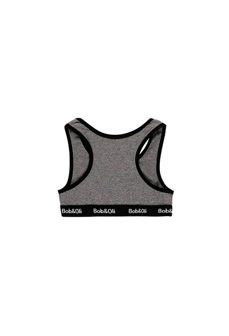 Pack 2 organic girl's tops in light and dark gray