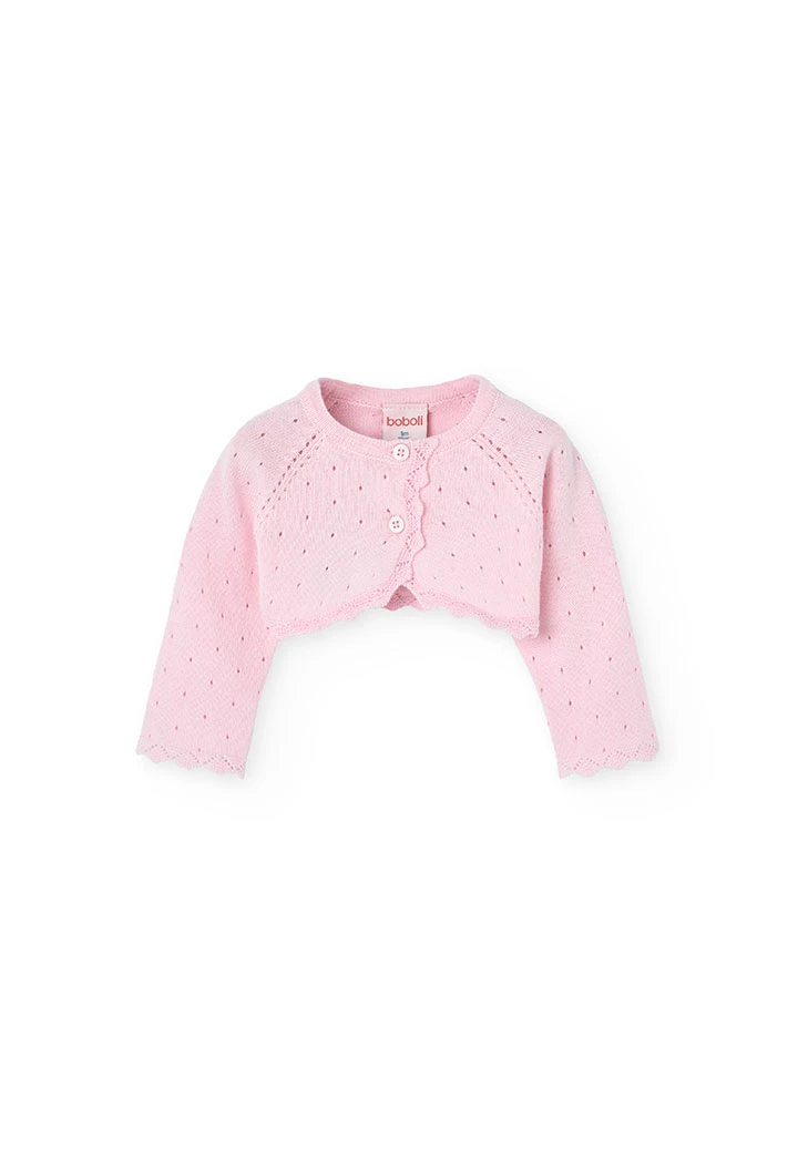 Trikot-Bolero für Babys in Rosa