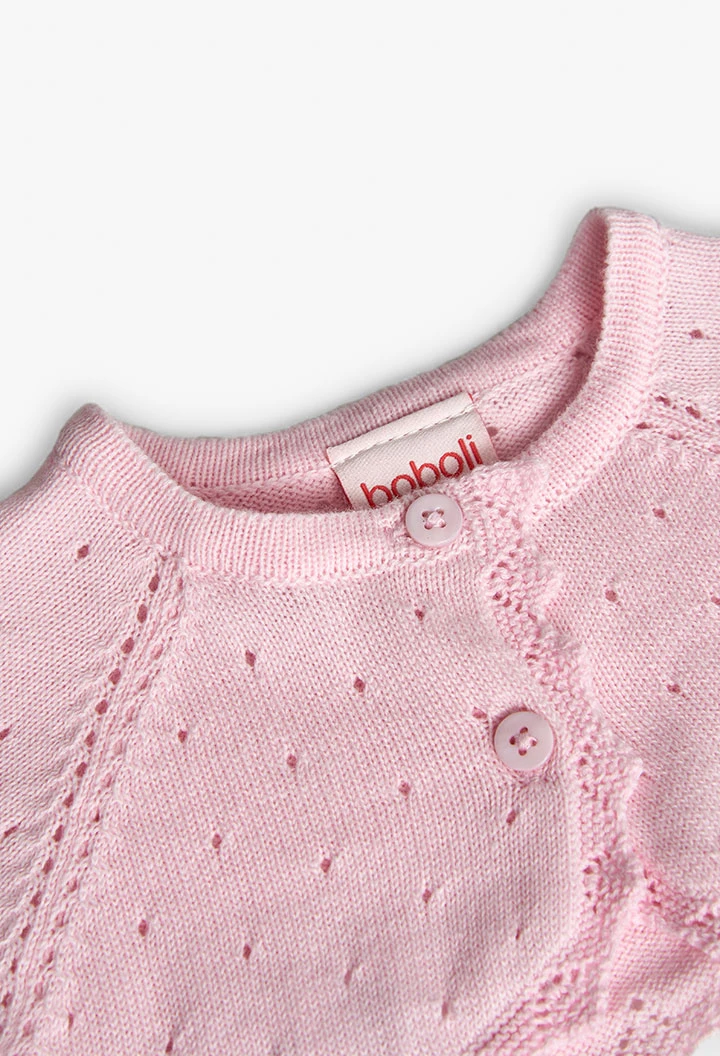 Trikot-Bolero für Babys in Rosa