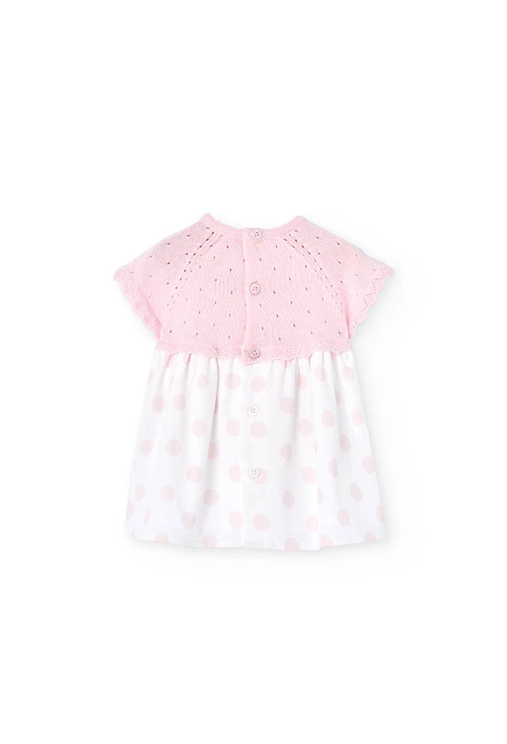 Baby girl knitted dress in pink colour