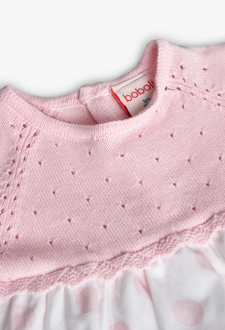 Baby girl knitted dress in pink colour