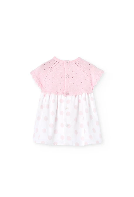 Robe en tricot pour bébé fille de couleur rose