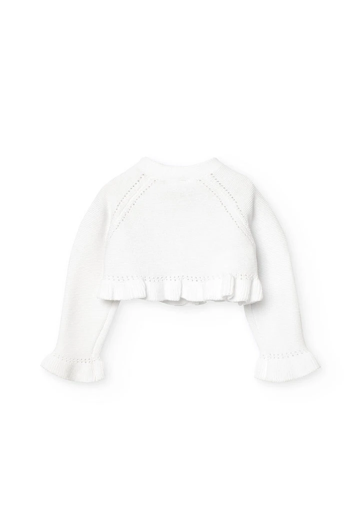 Boléro en tricot pour bébé fille en couleur blanche