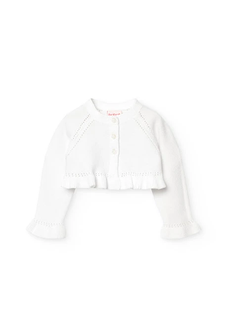 Strick-Bolero für Baby-Mädchen in Weiß