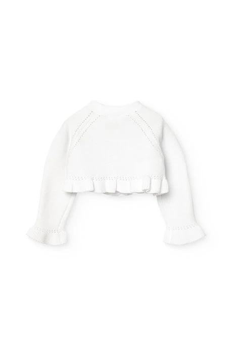 Strick-Bolero für Baby-Mädchen in Weiß