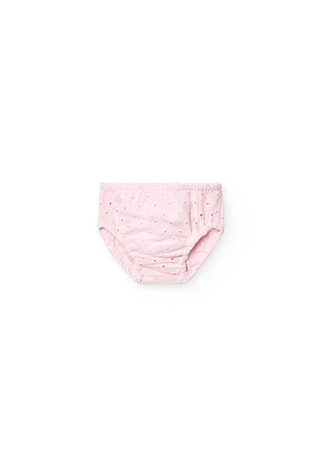 Besticktes Baby-Mädchen-Kleid aus Batist in Rosa