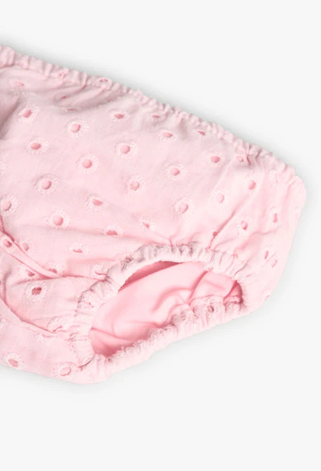 Besticktes Baby-Mädchen-Kleid aus Batist in Rosa