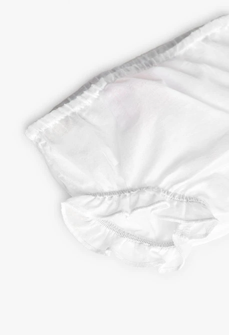 Robe en popeline de bébé fille brodée en coloris blanc